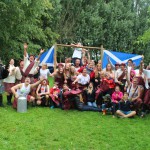 Schotse doedelzakspeler op teambuilding highland games